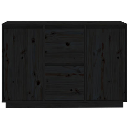 Credenza Nera 111x34x75 cm in Legno Massello di Pino - homemem39