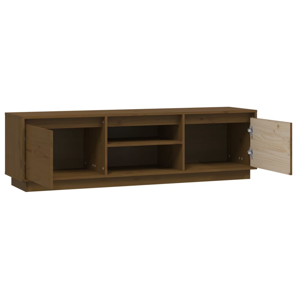 Mobile Porta TV Miele 140x35x40 cm in Legno Massello di Pino - homemem39