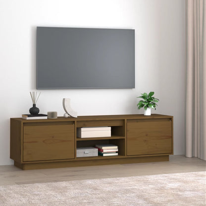 Mobile Porta TV Miele 140x35x40 cm in Legno Massello di Pino - homemem39