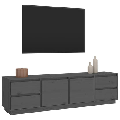 Mobile Porta TV Grigio 176x37x47,5 cm in Legno Massello di Pino - homemem39