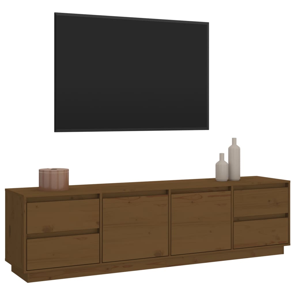 Mobile Porta TV Miele 176x37x47,5 cm in Legno Massello di Pino - homemem39