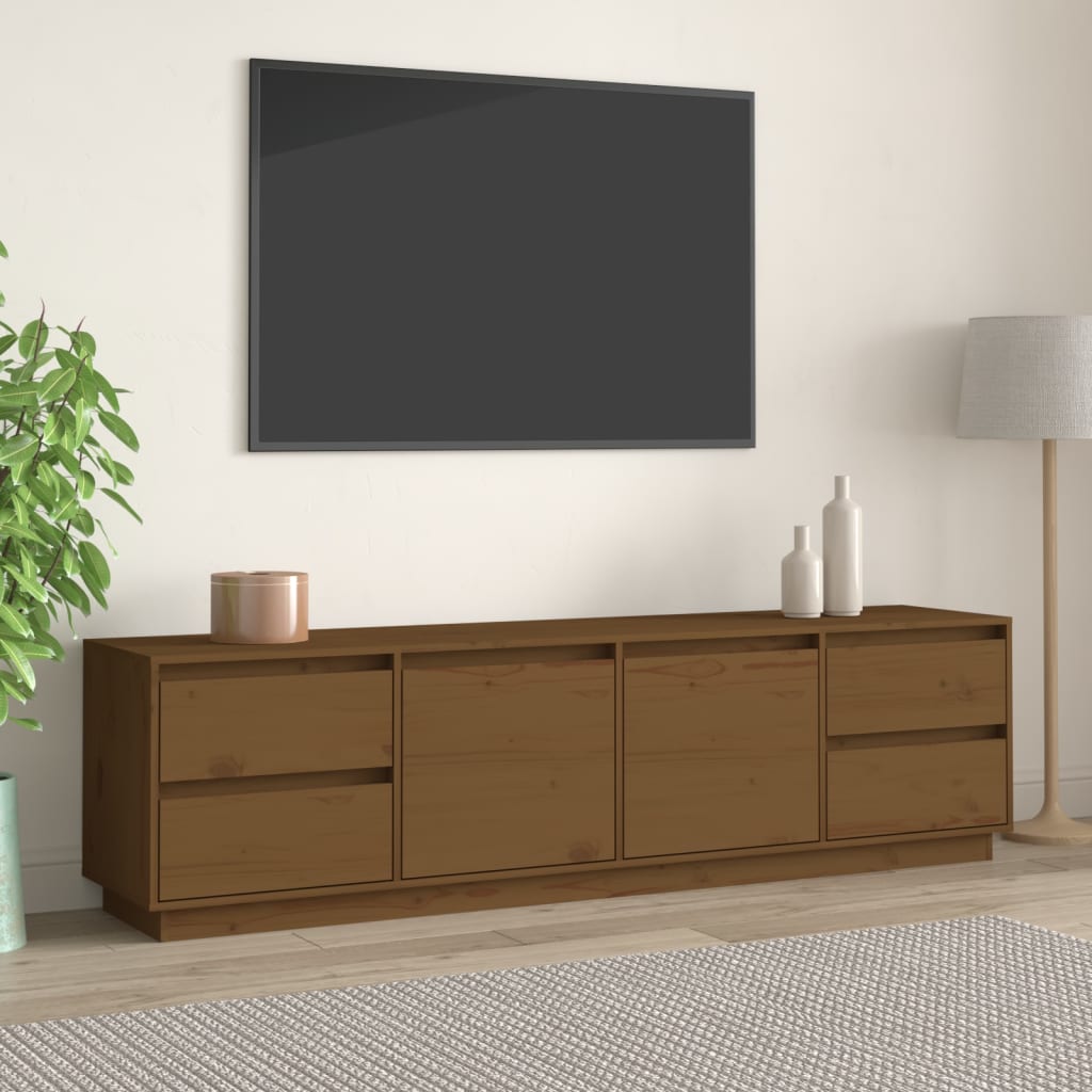 Mobile Porta TV Miele 176x37x47,5 cm in Legno Massello di Pino - homemem39