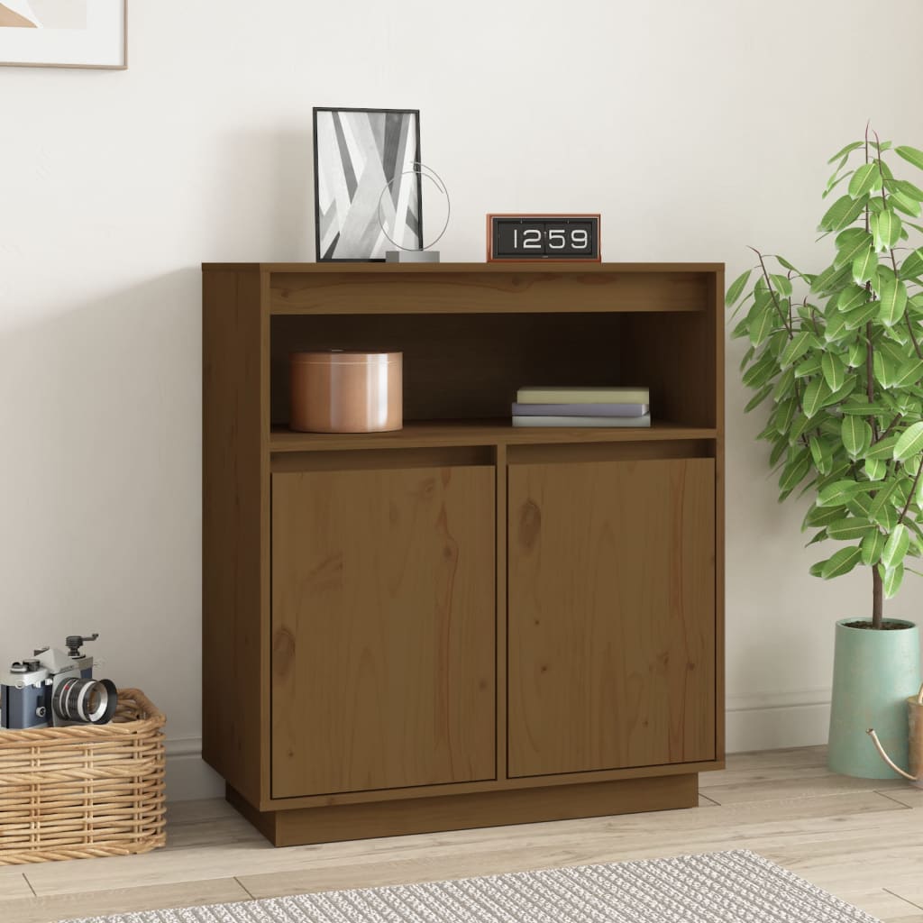 Credenza Miele 70x34x80 cm in Legno Massello di Pino - homemem39