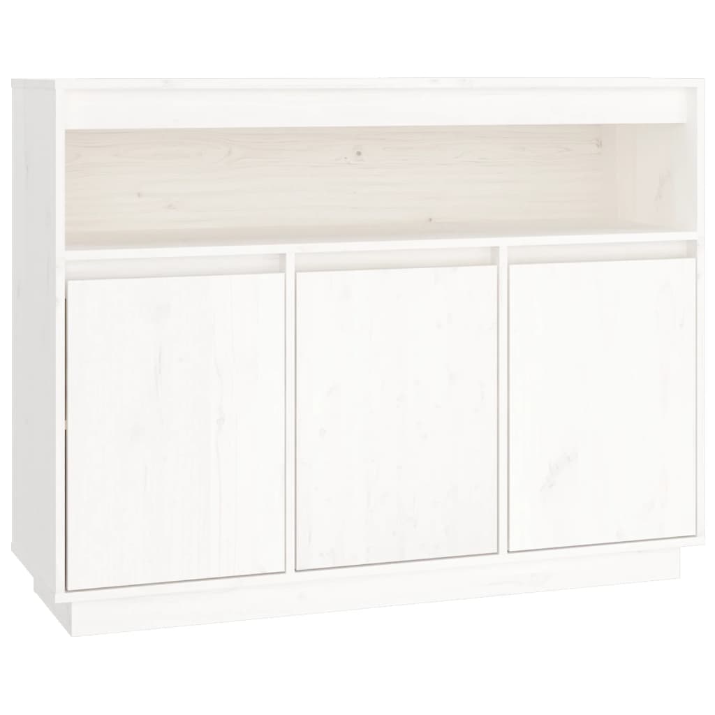 Credenza Bianca 104,5x34x80 cm in Legno Massello di Pino - homemem39