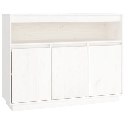 Credenza Bianca 104,5x34x80 cm in Legno Massello di Pino - homemem39