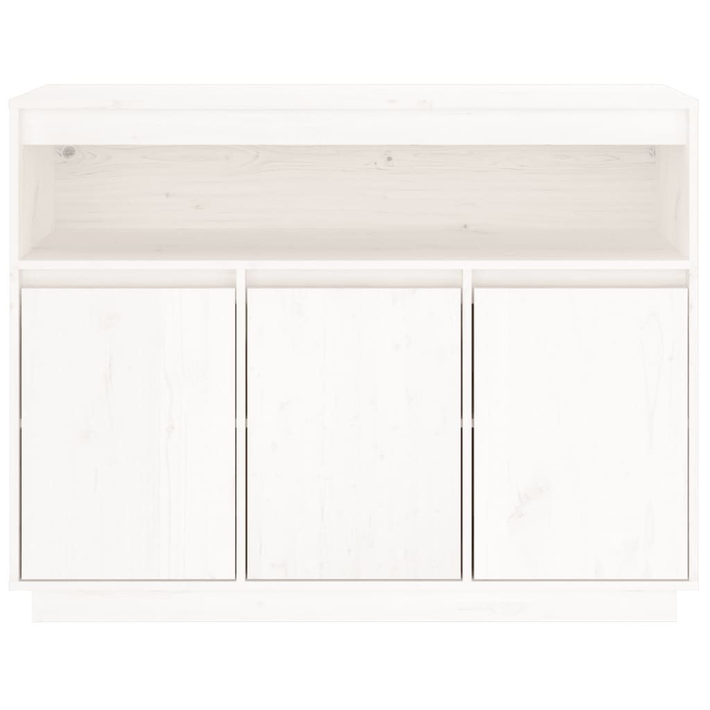 Credenza Bianca 104,5x34x80 cm in Legno Massello di Pino - homemem39