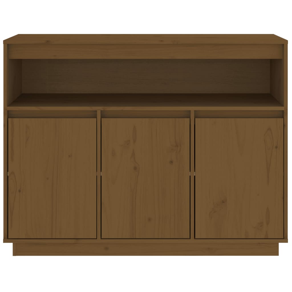 Credenza Marrone Miele 104,5x34x80 cm in Legno Massello di Pino - homemem39