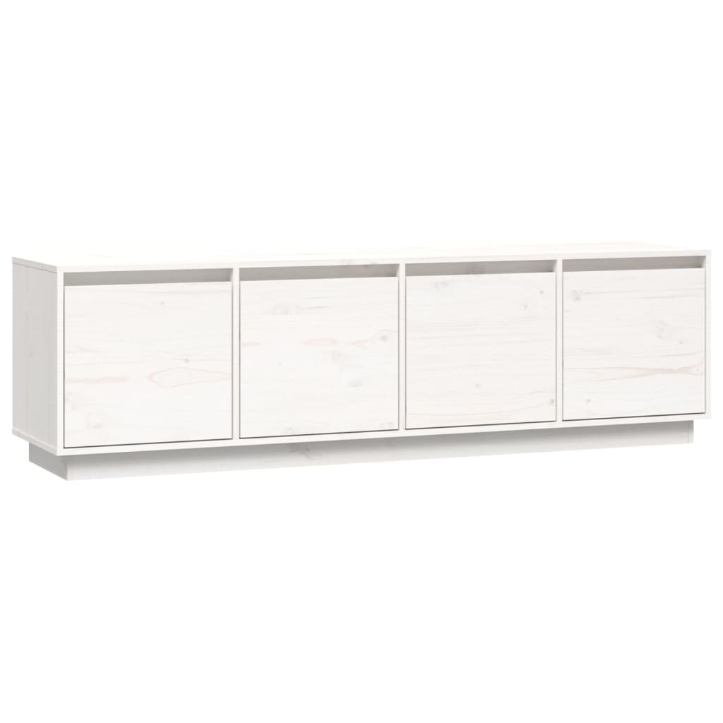 Mobile Porta TV Bianco 156x37x45 cm in Legno Massello di Pino - homemem39