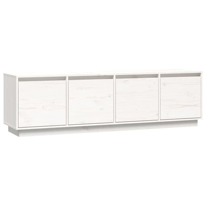 Mobile Porta TV Bianco 156x37x45 cm in Legno Massello di Pino - homemem39