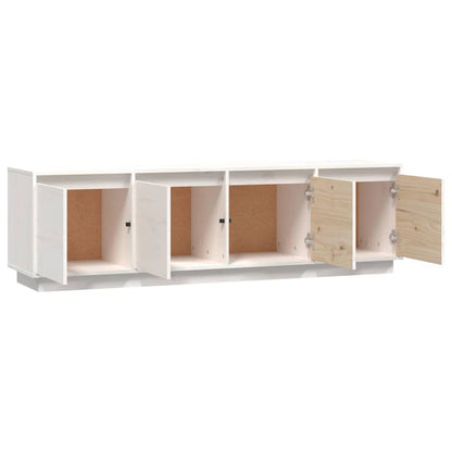 Mobile Porta TV Bianco 156x37x45 cm in Legno Massello di Pino - homemem39