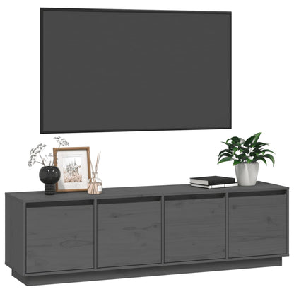 Mobile Porta TV Grigio 156x37x45 cm in Legno Massello di Pino - homemem39