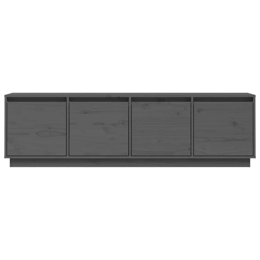 Mobile Porta TV Grigio 156x37x45 cm in Legno Massello di Pino - homemem39