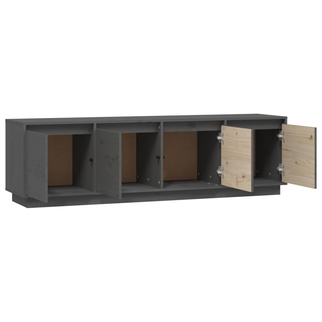 Mobile Porta TV Grigio 156x37x45 cm in Legno Massello di Pino - homemem39