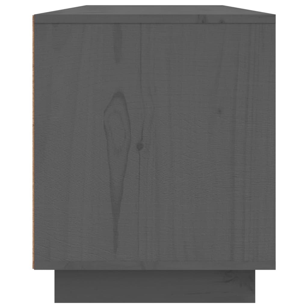 Mobile Porta TV Grigio 156x37x45 cm in Legno Massello di Pino - homemem39