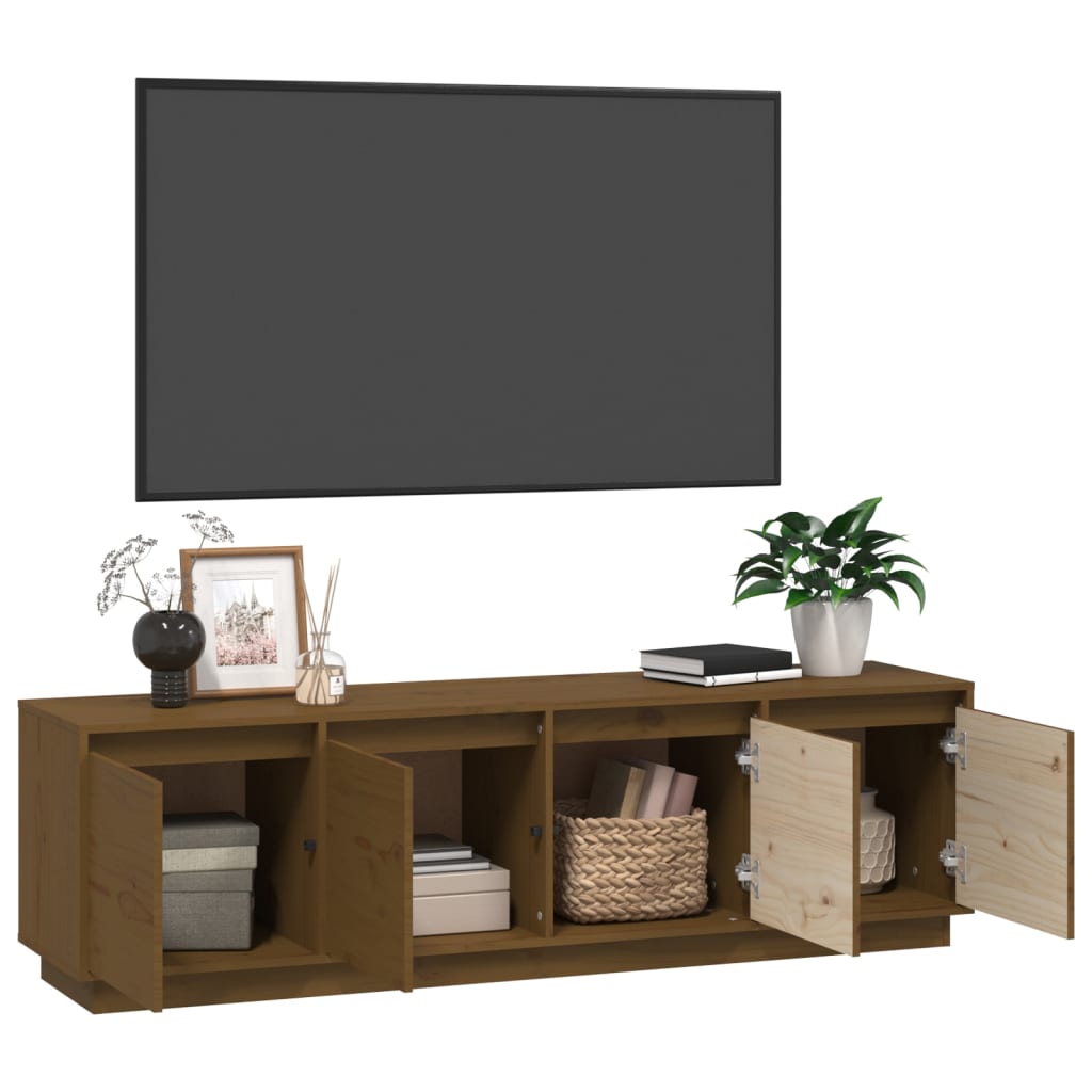 Mobile Porta TV Miele 156x37x45 cm in Legno Massello di Pino - homemem39