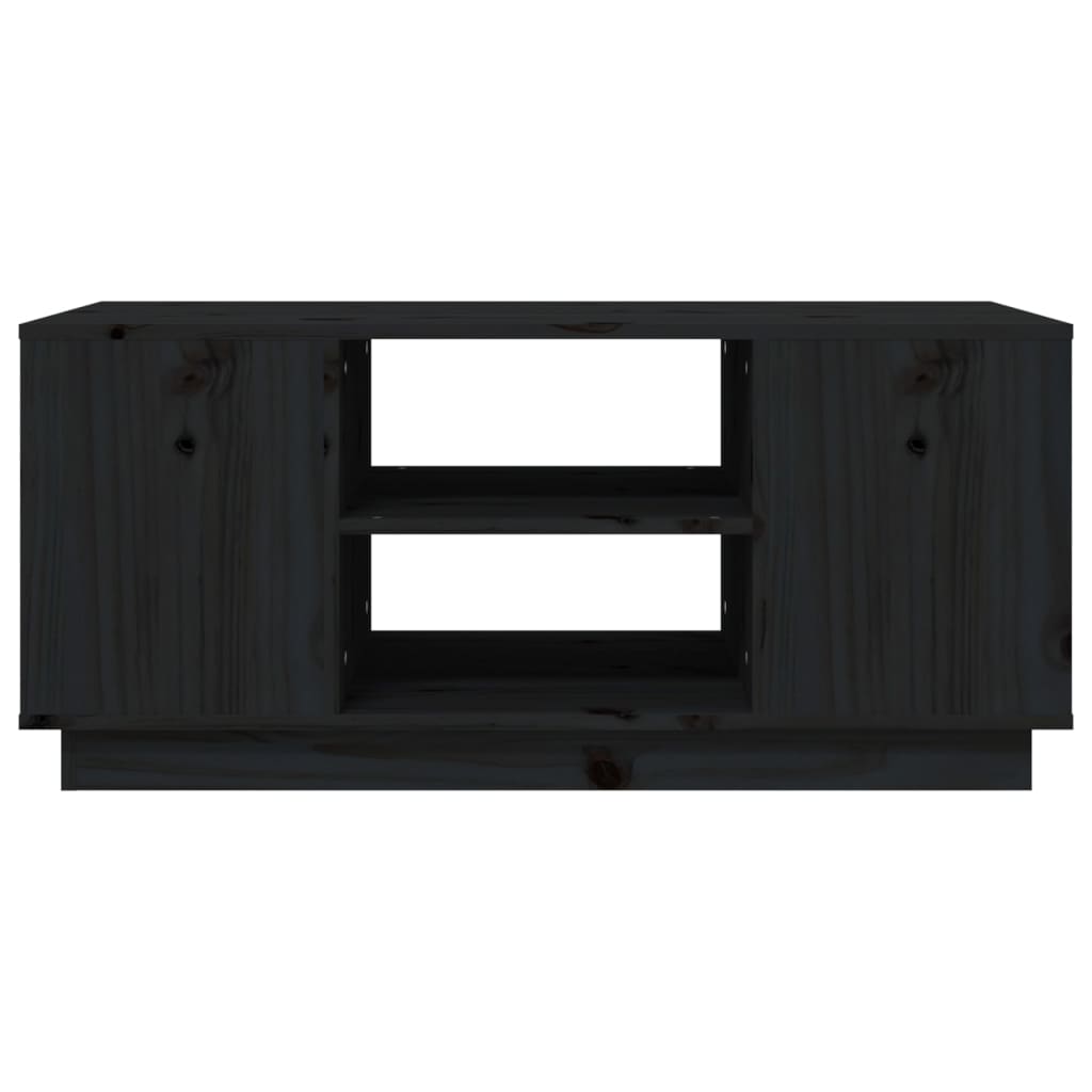 Tavolino da Salotto Nero 90x49x40,5 cm Legno Massello di Pino - homemem39