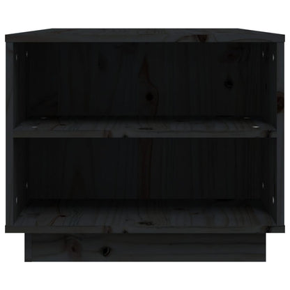 Tavolino da Salotto Nero 90x49x40,5 cm Legno Massello di Pino - homemem39