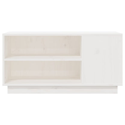 Mobile Porta TV Bianco 80x35x40,5 cm in Legno Massello di Pino - homemem39