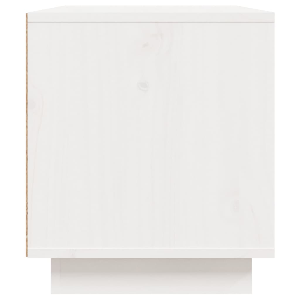 Mobile Porta TV Bianco 80x35x40,5 cm in Legno Massello di Pino - homemem39