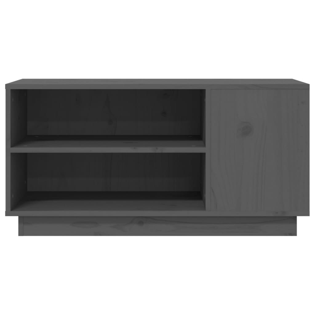 Mobile Porta TV Grigio 80x35x40,5 cm in Legno Massello di Pino - homemem39