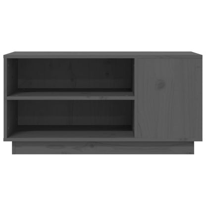 Mobile Porta TV Grigio 80x35x40,5 cm in Legno Massello di Pino - homemem39