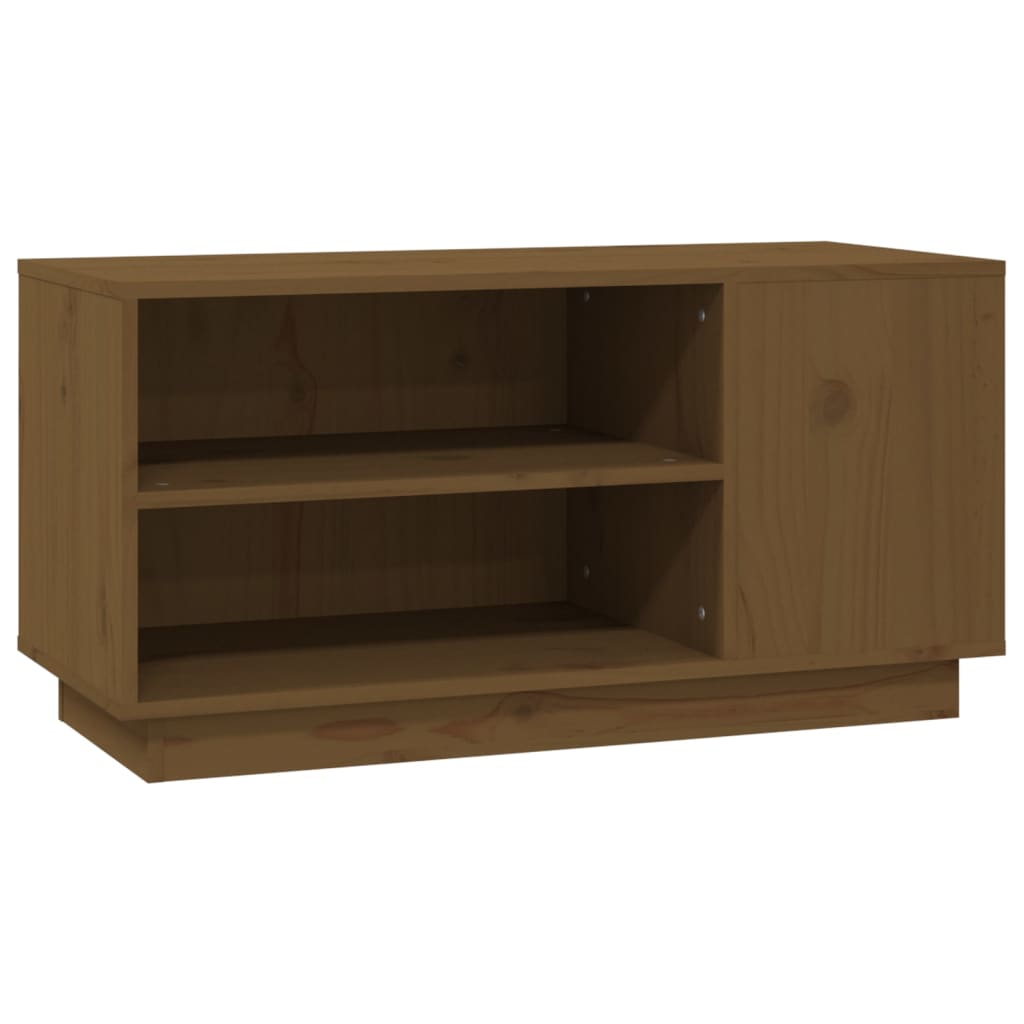 Mobile Porta TV Miele 80x35x40,5 cm in Legno Massello di Pino - homemem39