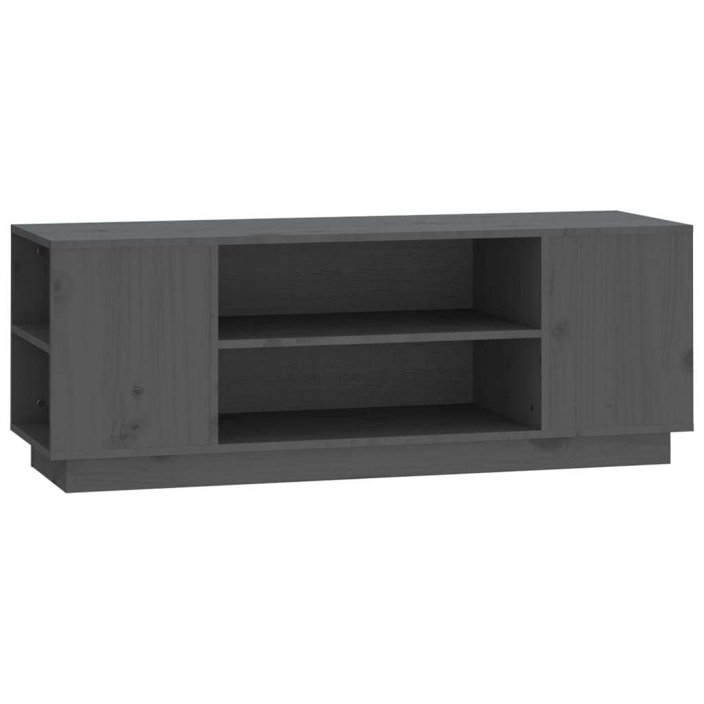 Mobile Porta TV Grigio 110x35x40,5 cm in Legno Massello di Pino - homemem39