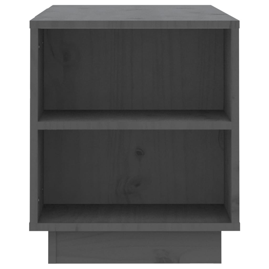 Mobile Porta TV Grigio 110x35x40,5 cm in Legno Massello di Pino - homemem39