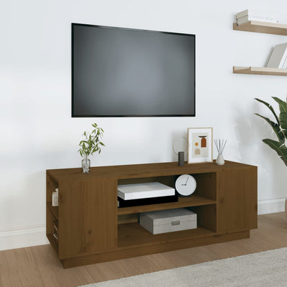 Mobile Porta TV Miele 110x35x40,5 cm in Legno Massello di Pino - homemem39