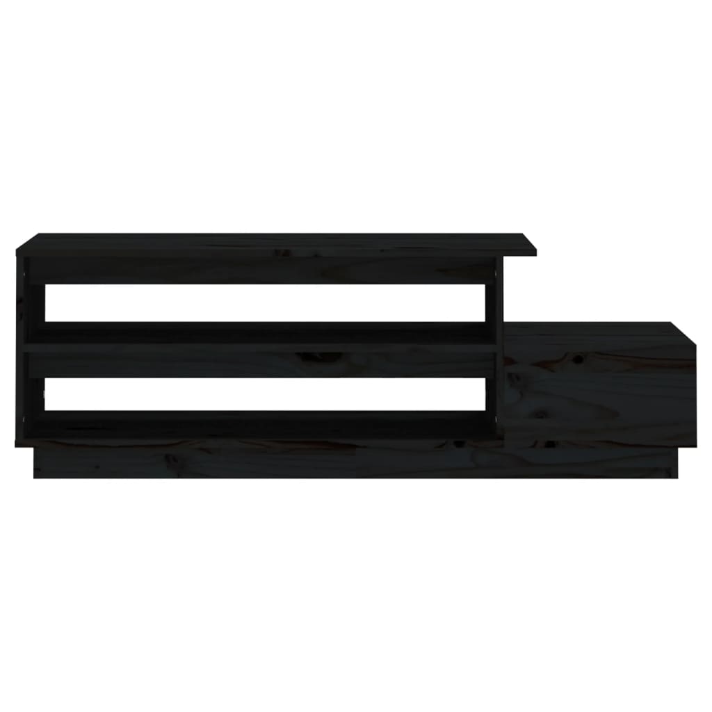 Tavolino da Salotto Nero 120x50x40,5 cm Legno Massello di Pino - homemem39