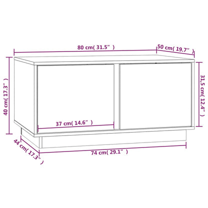 Tavolino da Salotto 80x50x40 cm Legno Massello di Pino - homemem39