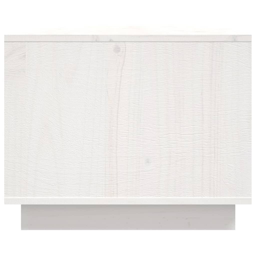 Tavolino da Salotto Bianco 80x50x40 cm Legno Massello di Pino - homemem39