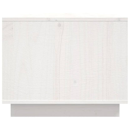 Tavolino da Salotto Bianco 80x50x40 cm Legno Massello di Pino - homemem39