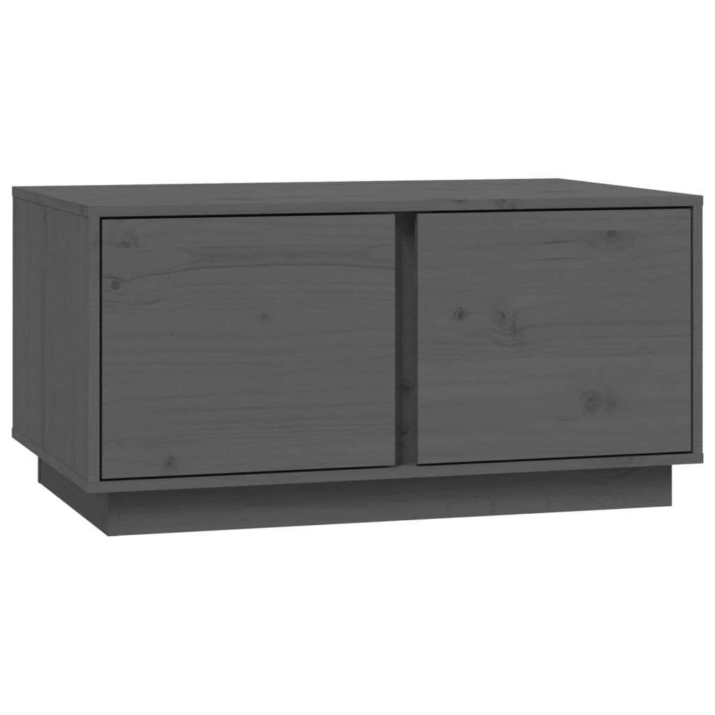 Tavolino da Salotto Grigio 80x50x40 cm Legno Massello di Pino - homemem39