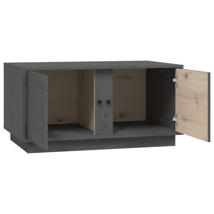 Tavolino da Salotto Grigio 80x50x40 cm Legno Massello di Pino - homemem39