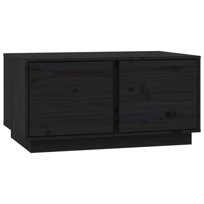 Tavolino da Salotto Nero 80x50x40 cm Legno Massello di Pino - homemem39