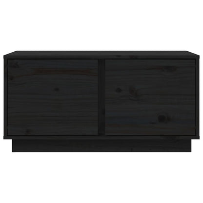 Tavolino da Salotto Nero 80x50x40 cm Legno Massello di Pino - homemem39