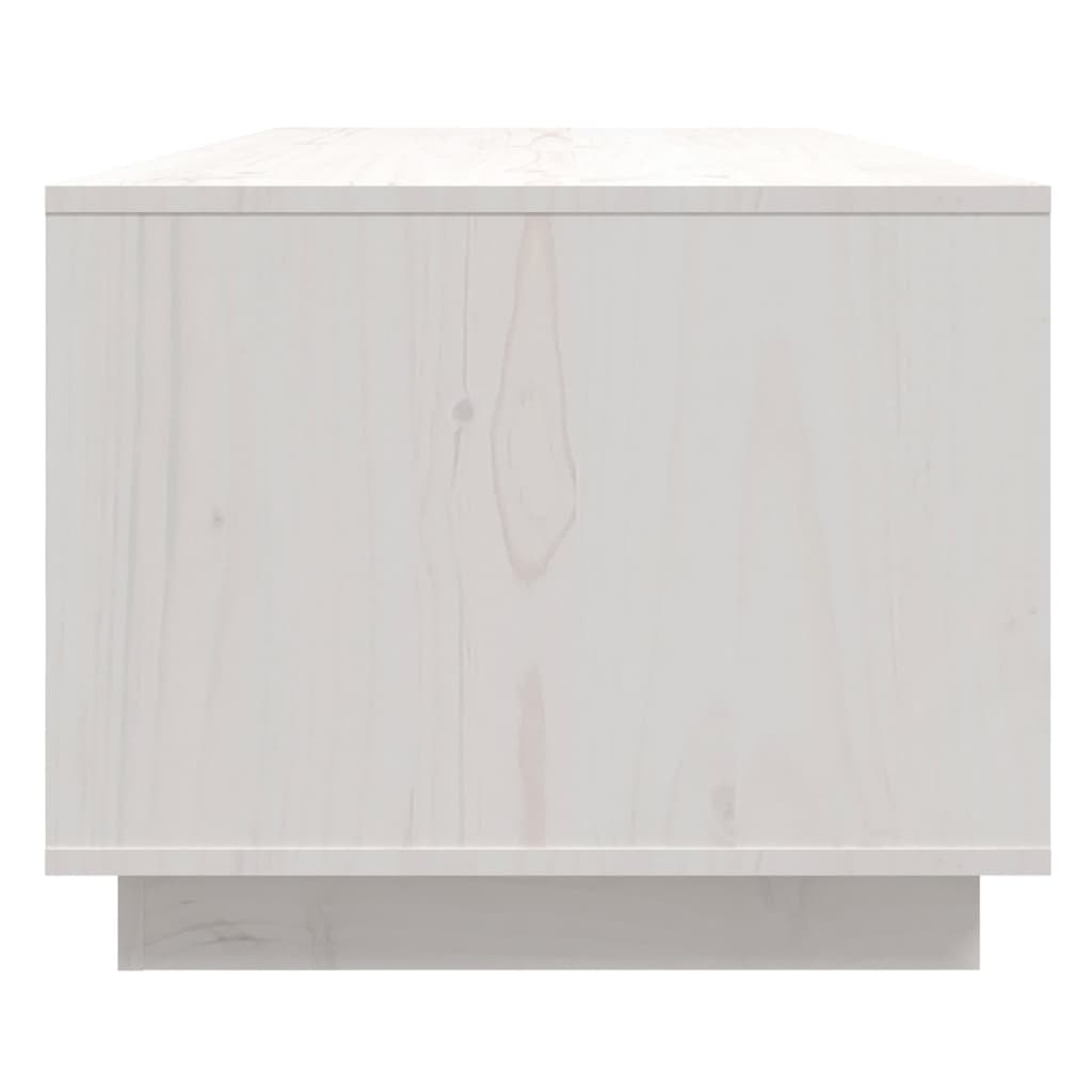 Tavolino da Salotto Bianco 110x50x40 cm Legno Massello di Pino - homemem39