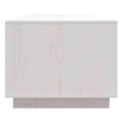 Tavolino da Salotto Bianco 110x50x40 cm Legno Massello di Pino - homemem39