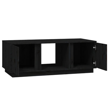 Tavolino da Salotto Nero 110x50x40 cm Legno Massello di Pino - homemem39