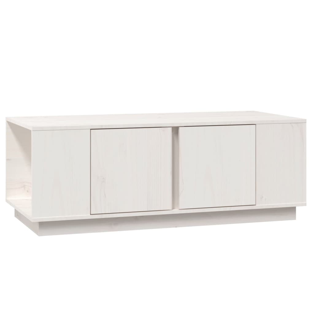 Tavolino da Salotto Bianco 110x50x40 cm Legno Massello di Pino - homemem39