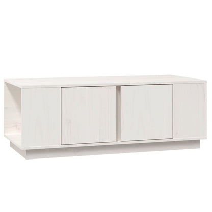 Tavolino da Salotto Bianco 110x50x40 cm Legno Massello di Pino - homemem39