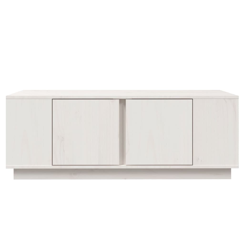 Tavolino da Salotto Bianco 110x50x40 cm Legno Massello di Pino - homemem39