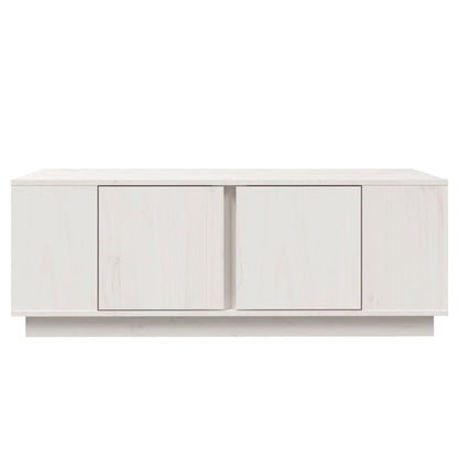 Tavolino da Salotto Bianco 110x50x40 cm Legno Massello di Pino - homemem39