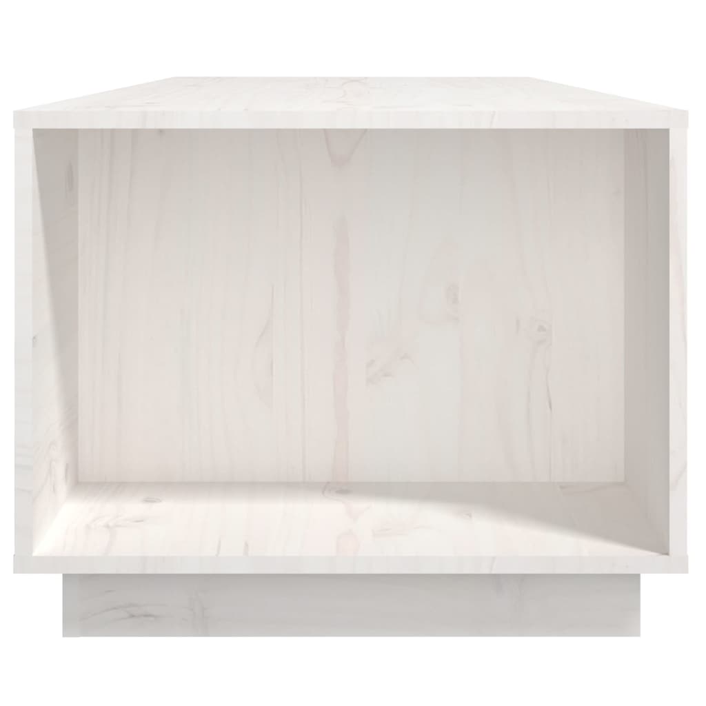 Tavolino da Salotto Bianco 110x50x40 cm Legno Massello di Pino - homemem39