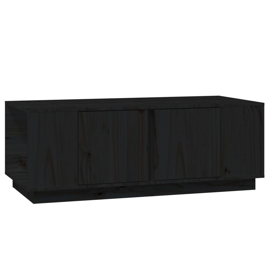 Tavolino da Salotto Nero 110x50x40 cm Legno Massello di Pino - homemem39