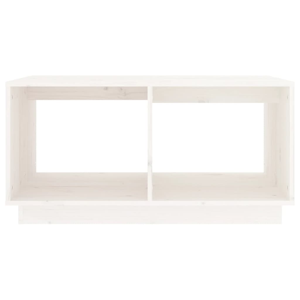 Tavolino da Salotto Bianco 80x50x40 cm Legno Massello di Pino - homemem39