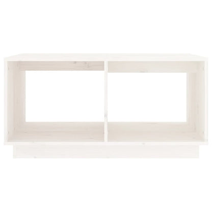 Tavolino da Salotto Bianco 80x50x40 cm Legno Massello di Pino - homemem39