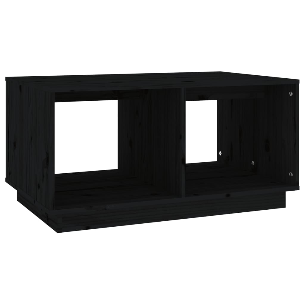 Tavolino da Salotto Nero 80x50x40 cm Legno Massello di Pino - homemem39