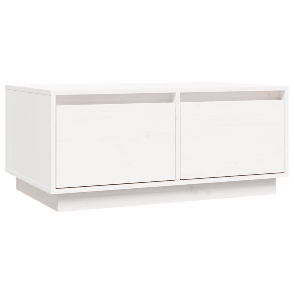 Tavolino da Salotto Bianco 80x50x35 cm Legno Massello di Pino - homemem39